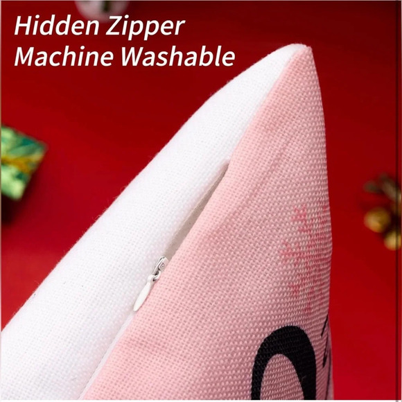 6 Pack Christmas Pillow Covers 18 x 18 Inch Brand New Washable Canvas Zipper - Picture 10 of 12